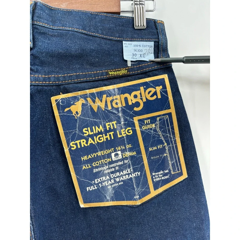 Wrangler Mens Slim Fit Straight Leg Jeans Blue Heavyweight Denim 963DD 30x36